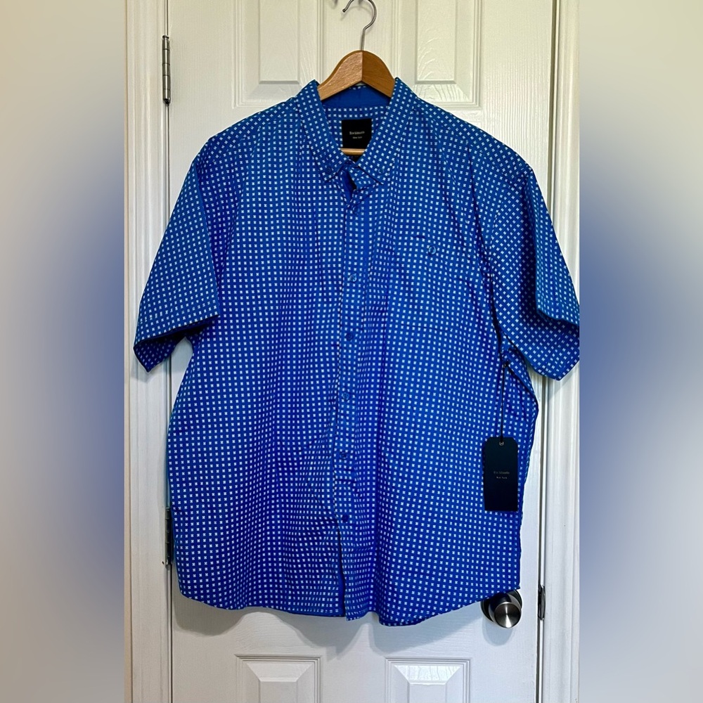NWT Six Lincoln New York Blue and White Pattern Button Down Shirt - Picture 7 of 7